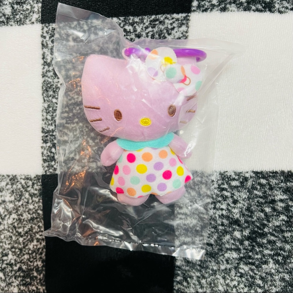 NWT hello kitty plush danglers clip purple